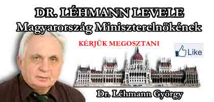 DR. LÉHMANN LEVELE MAGYARORSZÁG MINISZTERELNÖKÉNEK