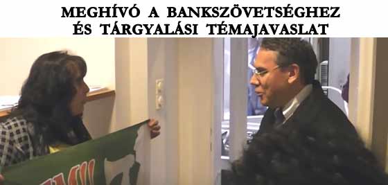 MEGHÍVÓ A BANKSZÖVETSÉGHEZ ÉS TÁRGYALÁSI TÉMAJAVASLAT.