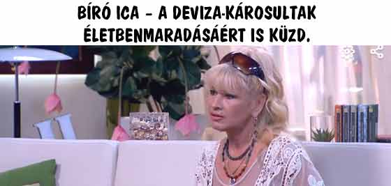 BÍRÓ ICA – A DEVIZA-KÁROSULTAK ÉLETBENMARADÁSÁÉRT IS KÜZD.