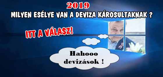 2019-MILYEN ESÉLYE VAN A DEVIZA KÁROSULTAKNAK? ITT A VÁLASZ!