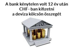 A bank kénytelen volt 12 év után CHF- ban kifizetni a deviza kölcsön összegét